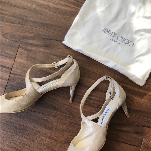 Jimmy Choo Emily Shimmer Suede 65mm Sandal 38.5 - Picture 5 of 7